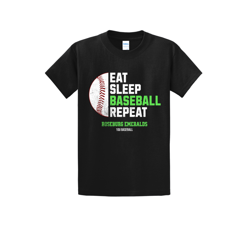 Emeralds Eat Sleep Baseball T-Shirt