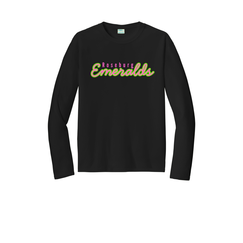Emeralds Script Performance Long Sleeve Shirt