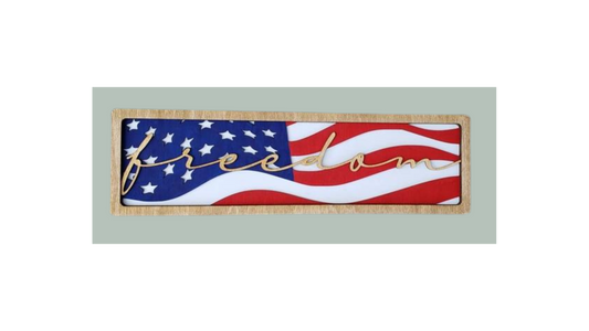 American Flag Freedom Patriotic Multi-Layer Sign